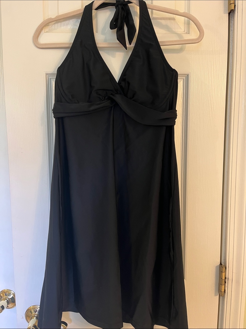 Athleta Black Strapless Halter Swim/Beach Dress 36 B/C